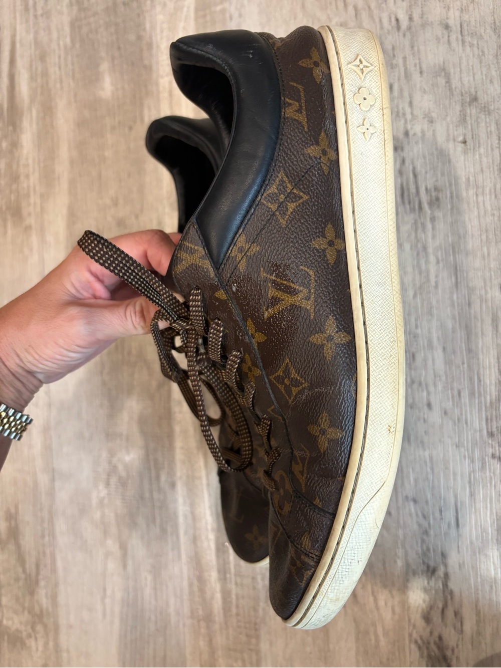 Louis Vuitton Brown Monogram Canvas Low-Top Sneakers - Picture 3 of 7